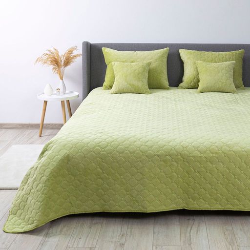 Покривало ТЕП "VELOUR" 180*240 см 1шт (Салатовий/Ромб прямий)